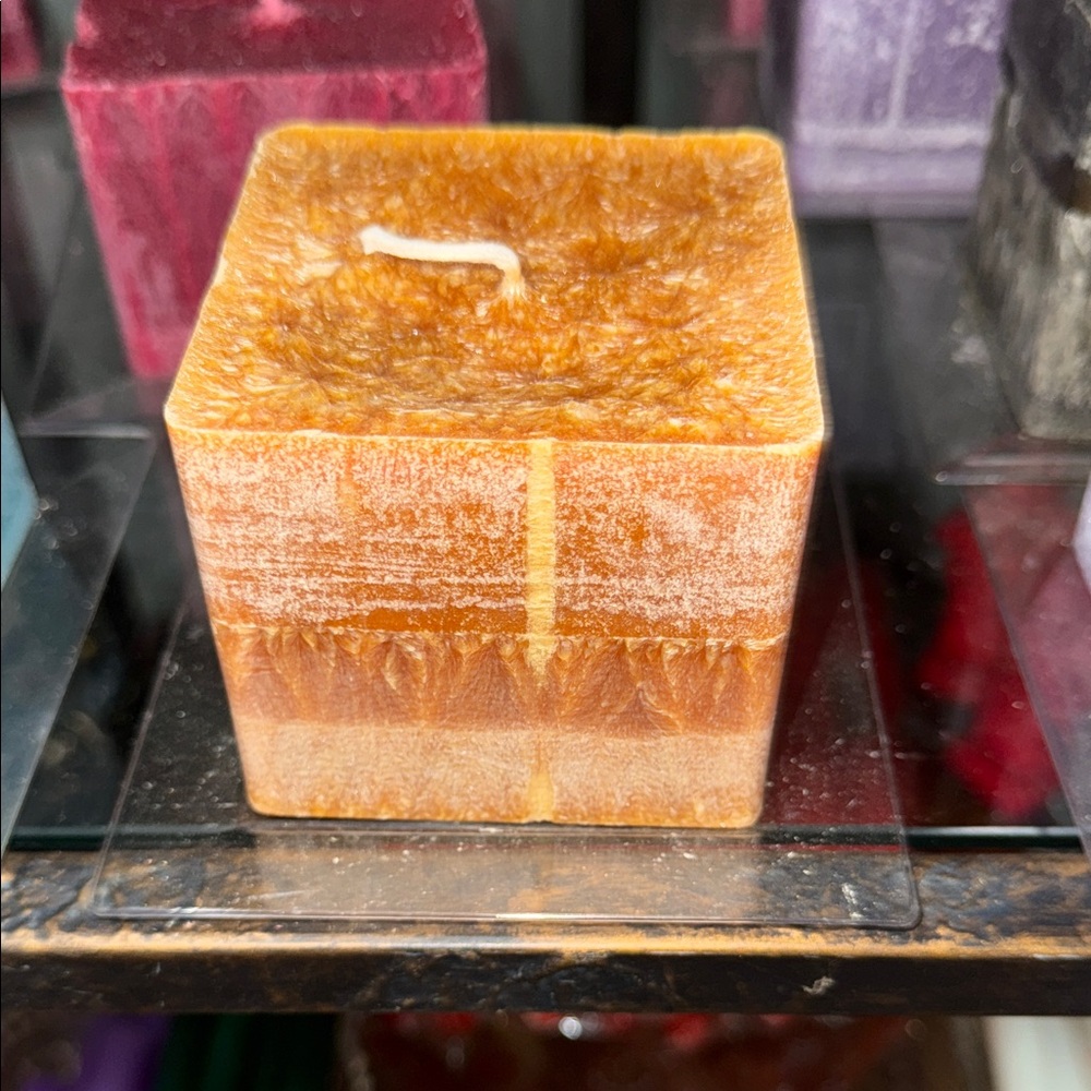 Artisan Square Candle in Earthy Tones
